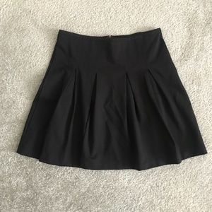 Garnet Hill Black Pleated Miniskirt